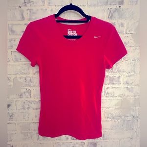 Nike dry fit cotton blend tee hot pink